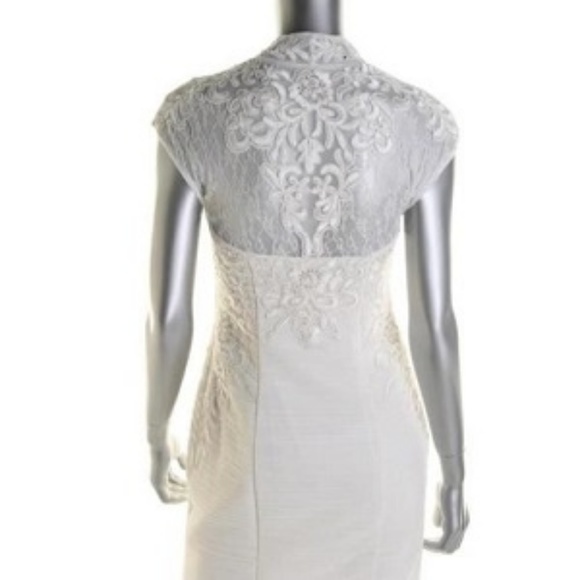 SUE WONG NEW Ivory Chiffon Beaded Party Cocktail 6 - Picture 4 of 6